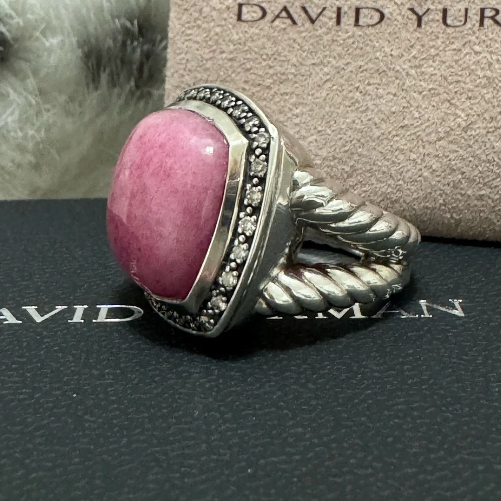 David Yurman Moonlight Ice Rhodolite Diamond Albion Ring